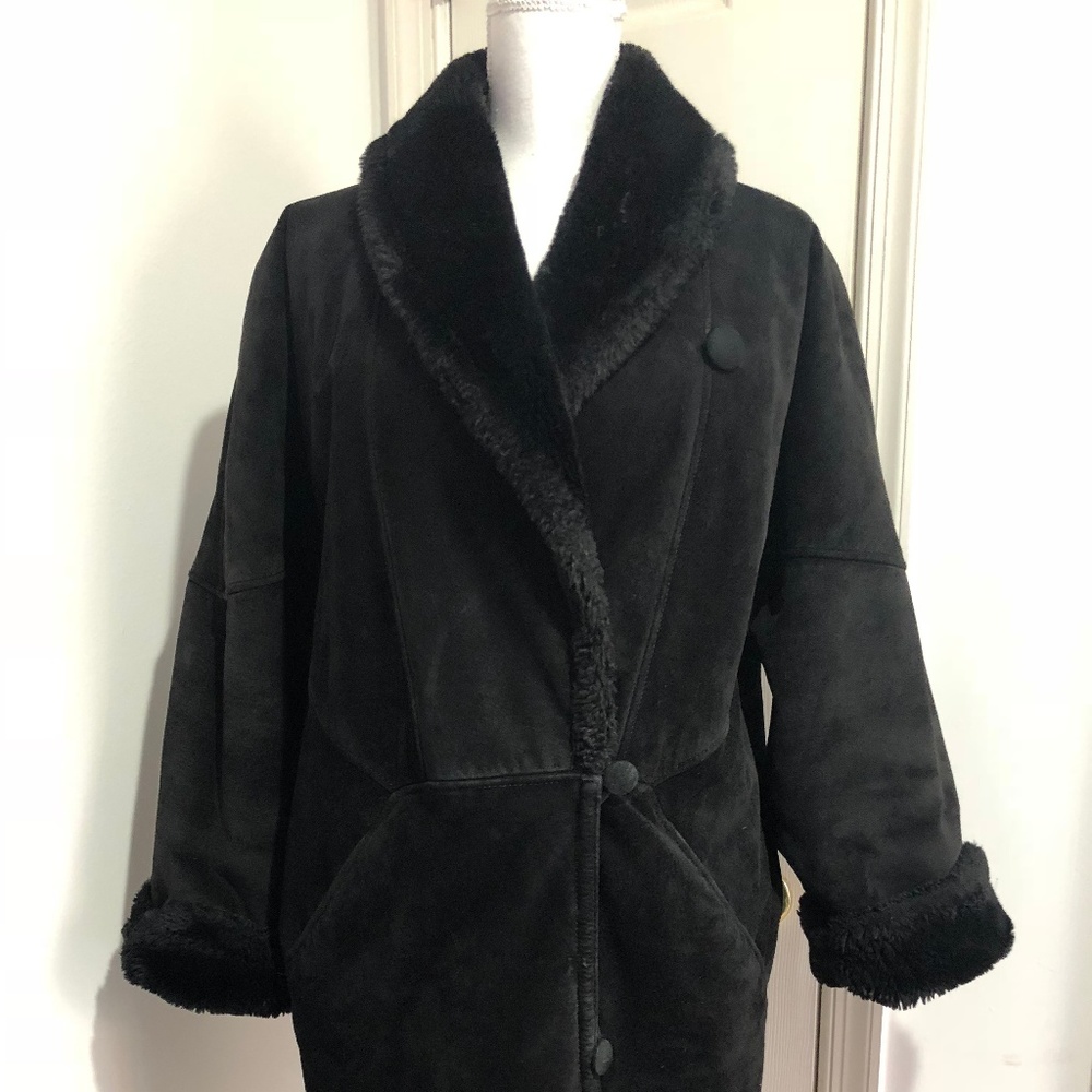 Steve By Searle Black Faux Shearling Coat